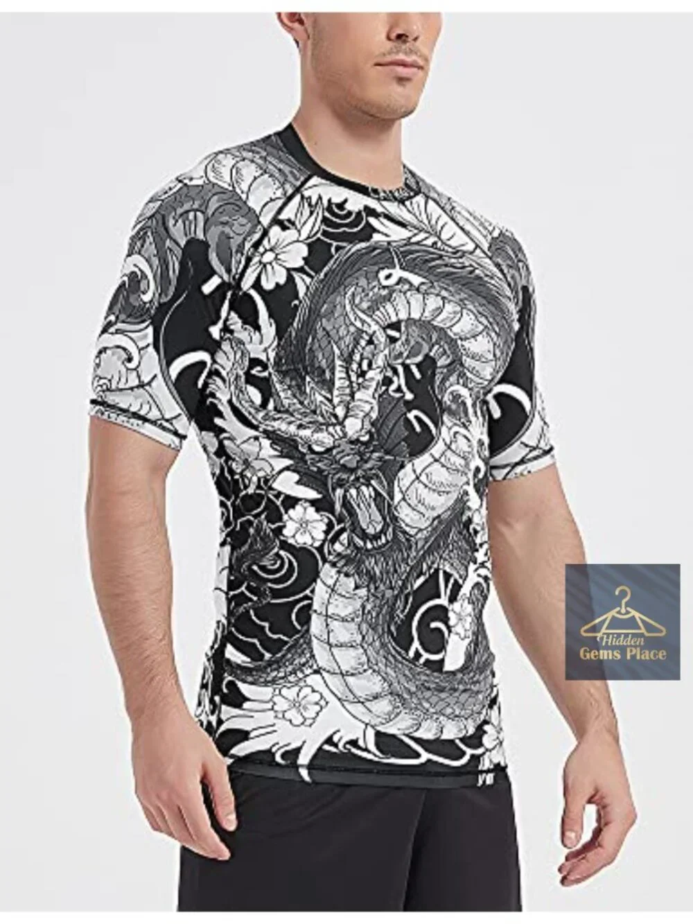 Men's UPF 50+ Long Sleeve Compression Shirt Rash Guard